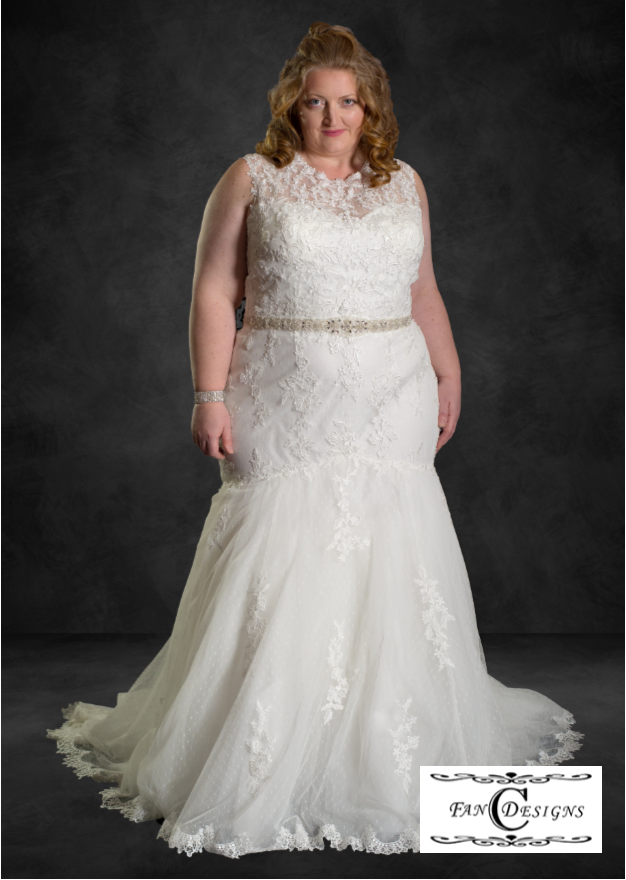 Curvy bride wearing a gown from our curvy couture collection.