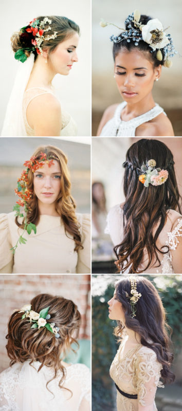 Using Flowers in your hair and including nature for the wedding